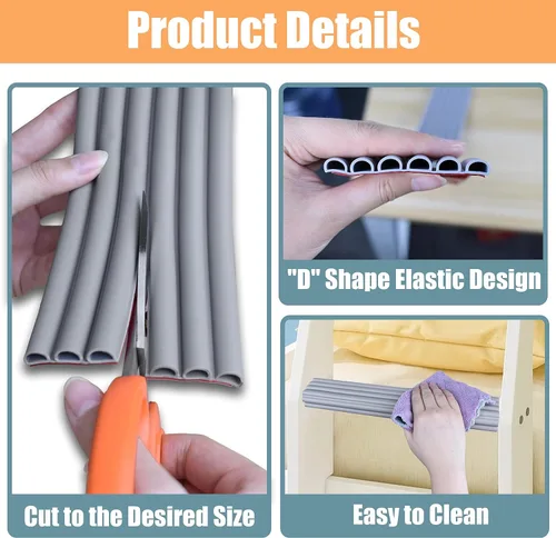 Miniatura 5 de Almohadillas para escalera de litera, protectores de esquina suaves de PVC con adhesivo fuerte, cubierta de escalera para litera para escaleras