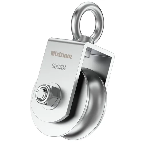 Miniatura 10 de Bloque de polea giratoria tipo U, poleas de acero inoxidable 304 para elevación de cable de cuerda de alambre, parte de equipo de gimnasio DIY