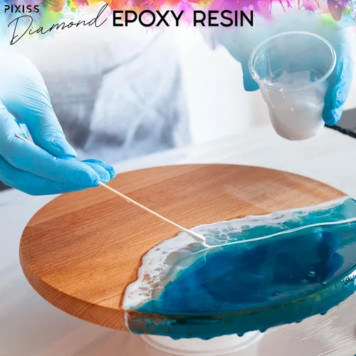 Miniatura 8 de Pixiss Kit de resina epoxi de 2 galones, resina de arte transparente y endurecedor con guantes, esparcidor, varillas de mezcla de silicona