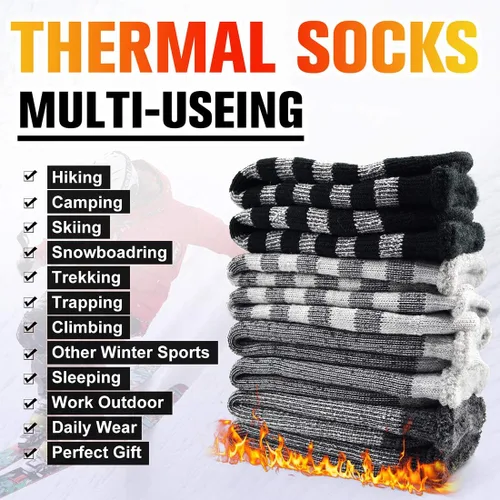 Miniatura 8 de Busy Socks Winter Warm Thermal Socks for Men Women Extra Thick Insulated Heated Crew Boot Socks for Extreme Cold Weather