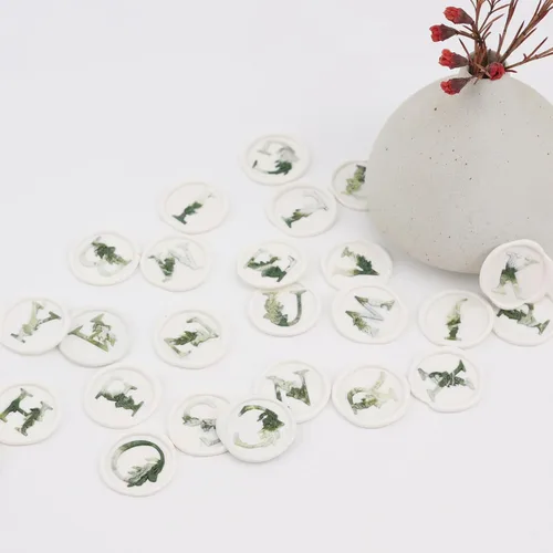 Miniatura 9 de Sello de cera del alfabeto K, sello de cera de hojas de eucalipto con letra K para sellar ceras, kit de sello de invitación de fiesta y tarjeta
