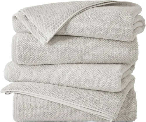 Miniatura 16 de Great Bay Home Toalla de baño blanca – Toalla de baño de gran tamaño 100% algodón de 68 x 35 pulgadas – Absorbente, de secado rápido, toalla de baño