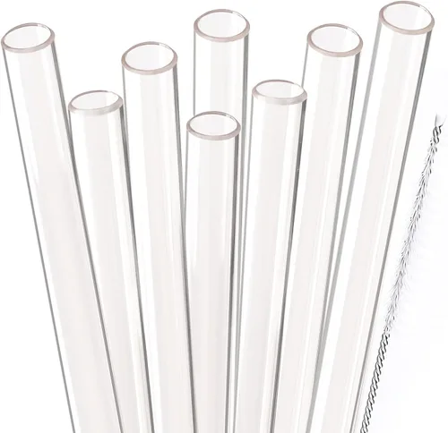 Miniatura 11 de Dakoufish Pajitas reutilizables para batidos de 10 pulgadas de largo, boca ancha, pajitas rectas de plástico para batidos de leche, juego de 6