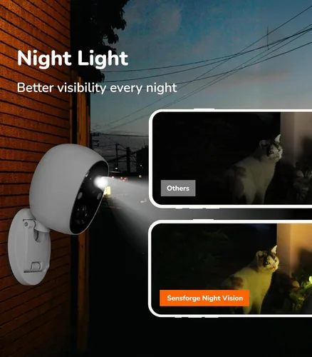 Miniatura 6 de SensForge Cámara de batería de 2.5K para interiores y exteriores, WiFi de doble banda, detección gratuita de inteligencia artificial humana