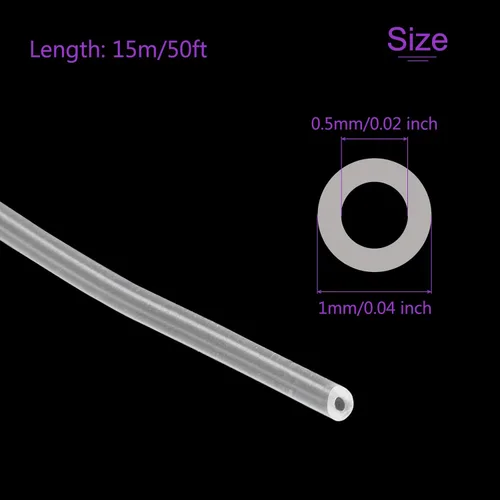 Miniatura 3 de DMiotech Tubo de silicona de plástico transparente, 0.020 in ID x 0.039 in OD 50ft (15m) tubo de silicona flexible
