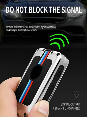 Miniatura 4 de Funda de metal para llavero Volvo compatible con XC60 XC90 XC40 S60 S90 V60 V90 (VOB-plateado)