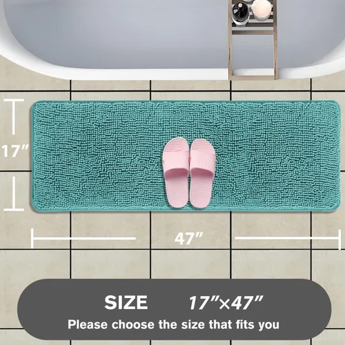Miniatura 203 de Alfombra de baño pequeña de 12 x 18 pulgadas, lavable y absorbente, antideslizante, alfombra de baño de felpilla gruesa y suave para baño, ducha