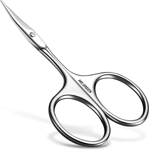 MR.GREEN Tijeras de cejas Cuchilla curvada Cutícula Facial Hair Tijeras Profesional Acero Inoxidable Manicura Trimmer Removedor de Pelo (Mr-2001)