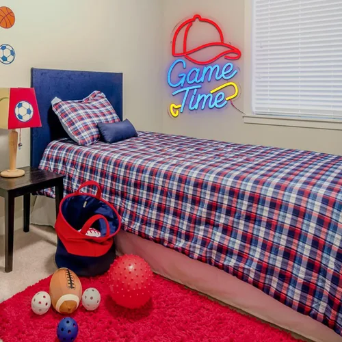 Miniatura 4 de Letrero de neón de béisbol para decoración de pared, regulable, para dormitorio, bate de béisbol, luz de neón para club de béisbol, sala