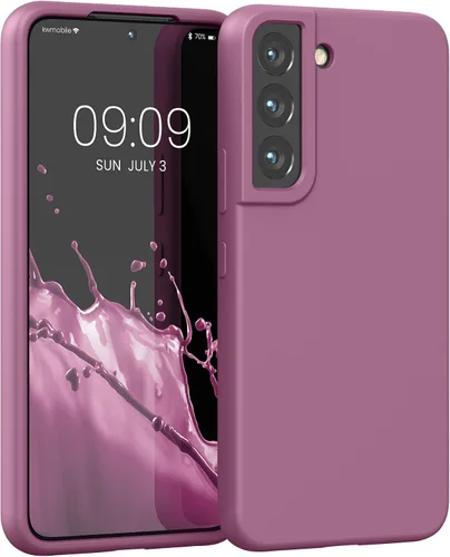 kwmobile Funda compatible con Samsung Galaxy S22 - Funda de silicona TPU con acabado suave - Violeta orquídea