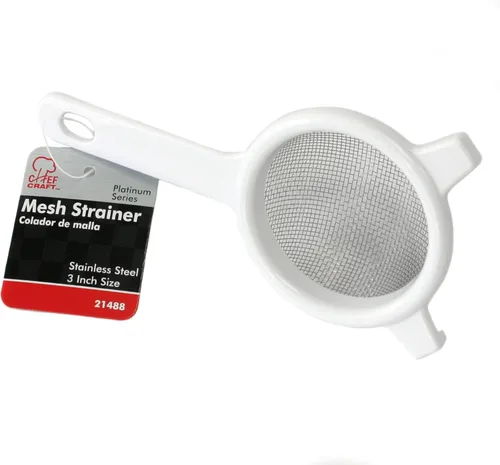 Miniatura 2 de Chef Craft Colador clásico de malla de acero inoxidable, 3 pulgadas, blanco
