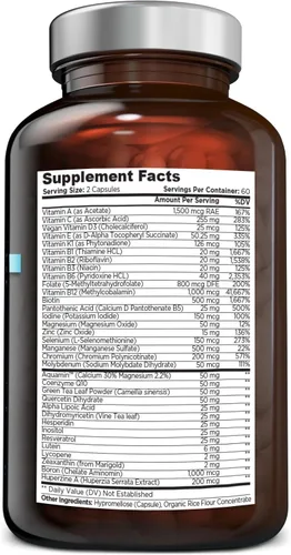 Miniatura 3 de OmniBiotics Multivitamínico diario definitivo para mujeres y hombres, 34 ingredientes esenciales, incluyendo vitamina A, C, D, E, B6, B12, biotina