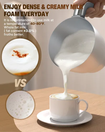 Miniatura 3 de Espumador de leche y vaporizador, máquina de espuma eléctrica 6 en 1 para café, calentador de leche de 16.9 oz/16.9 fl oz para latte, macchiato