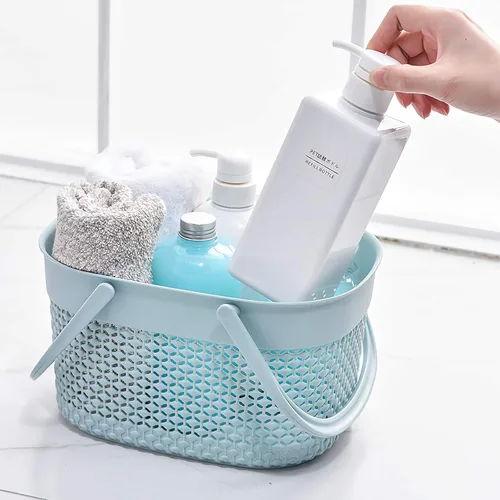 Miniatura 7 de rejomiik - Cesta portátil para ducha, organizador de plástico con asas, bolsa de aseo para baño, artículos esenciales para dormitorio universitario