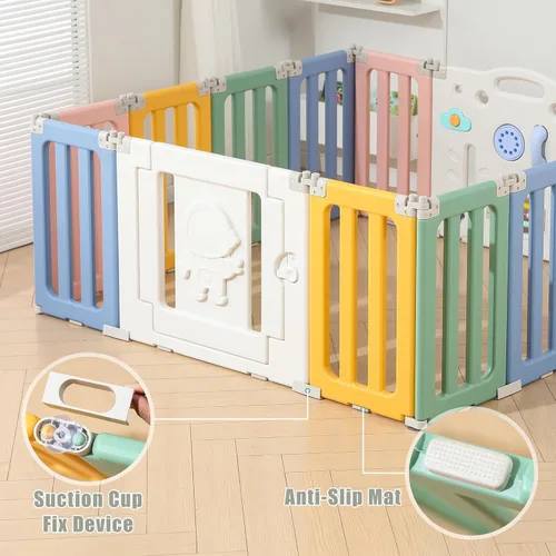 Miniatura 4 de Bestgame Corralito para Bebés, Corralitos Plegables para Bebés y Niños Pequeños, 14 Paneles Corralito Extra Grande para Bebés, Valla Portátil
