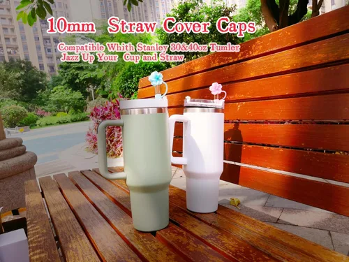 Miniatura 3 de Tapa de silicona para popote compatible con Stanley Cup 30, 40 onzas, a prueba de polvo, reutilizable, para vasos y botellas de agua Gorra de cereza