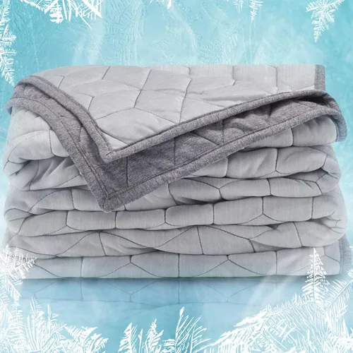Miniatura 8 de SLEEP ZONE Manta refrescante para personas que duermen con calor (50 x 60 pulgadas), manta de verano de doble cara, ligera y portátil para gimnasio