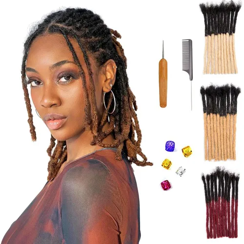 Miniatura 9 de 0.2 in y 0.2 in de ancho, 4-14 pulgadas de 10, 30, 60, 100 hebras de extensiones de cabello humano 100% real para hombres/mujeres/niños, paquetes