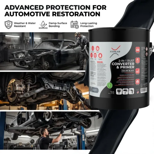 Miniatura 5 de Convertidor de óxido 2 en 1 e imprimación de metal, pintura inhibidora de óxido negra para metal, reformador de óxido automotriz, a base de agua