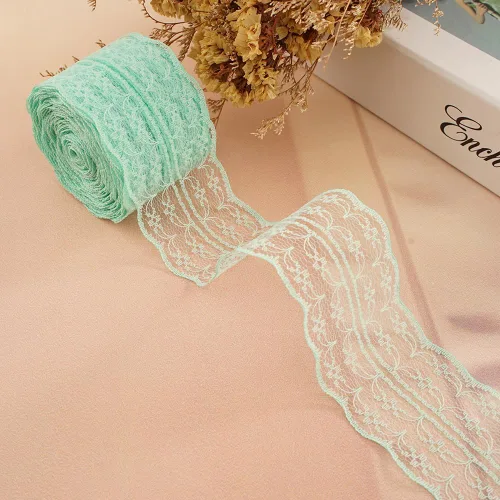 Miniatura 16 de Rollo de cinta de encaje de 120 yardas para costura, baby shower, cumpleaños, despedida de soltera, decoración de boda, embalaje de regalo, ramo