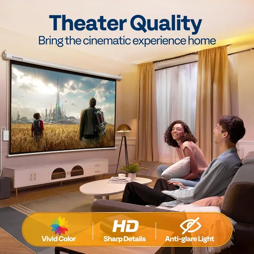 Miniatura 4 de VIVOHOME Pantalla de proyector motorizada con control remoto, pantalla de proyección eléctrica automática de 16:9 y 84 pulgadas, pantalla