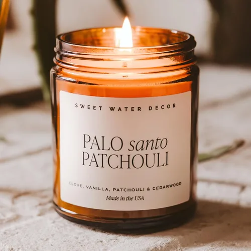 Miniatura 6 de Sweet Water Decor Vela de Soja de Palo Santo y Pachulí - Velas Aromáticas de Pimienta Negra, Hoja de Clavo, Nuez Moscada y Lavanda para el Hogar