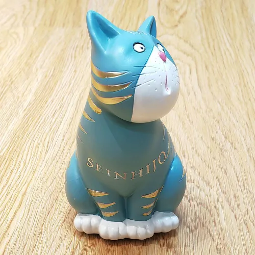 Miniatura 5 de SEINHIJO Estatua de gato, escultura de animal, decoración moderna, arte de regalo para el hogar, dormitorio, sala de estar, poliresina, azul, 6.0