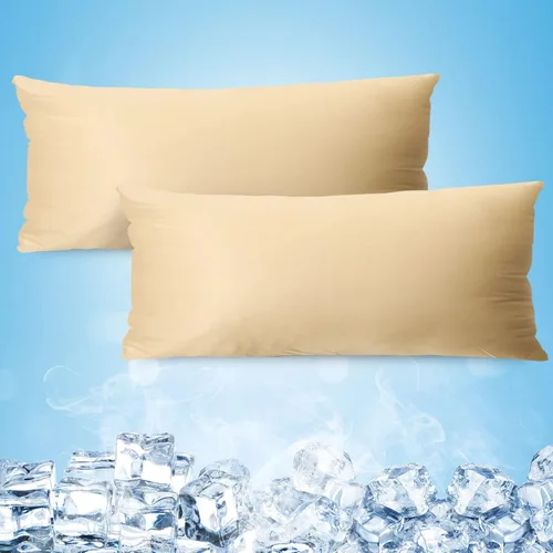 Miniatura 11 de Fundas de almohada refrescantes solamente, juego de 2 fundas de almohada tamaño King con doble cara fría, absorben la humedad, con cremallera