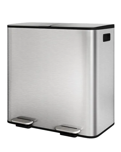 GarveeHome 2 x 10.6 gal Botes de Basura Dobles de Acero Inoxidable con Tapa para Cocina, Combo Grande de Bote de Basura Dual y Reciclaje, Botes de