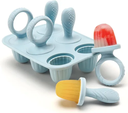 Moldes de paletas de silicona para bebés con palitos, moldes mini para paletas de bebés moldes para paletas de leche materna para alivio del dolor