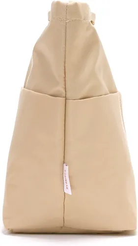 Miniatura 4 de iN Organizador de bolso con cremallera de tela de nailon para mujer, Beige