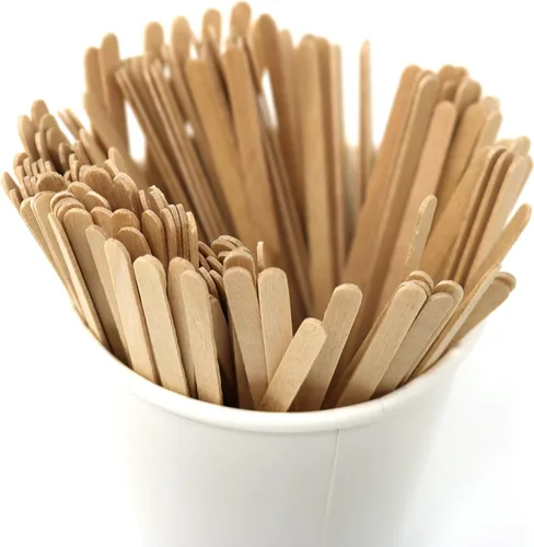 Miniatura 2 de Agitadores de café de madera, 1000 mezcladores de madera biodegradables desechables con extremos redondos, hechos con madera de abedul natural
