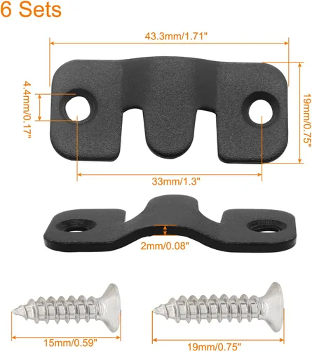 Miniatura 2 de 6 pares de soportes de montaje empotrado, ganchos de acero inoxidable para marcos de fotos entrelazados de 1.732 x 0.748 in, ganchos de acero