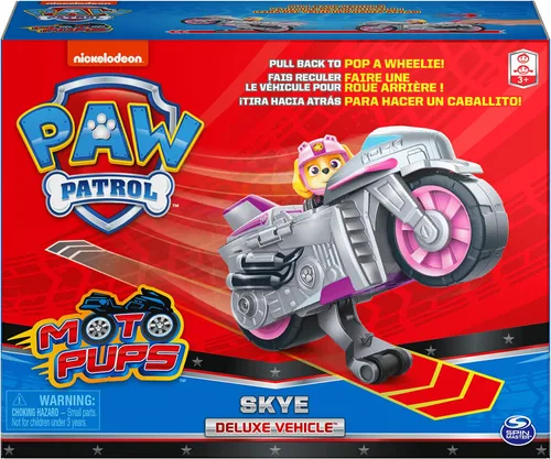 Miniatura 2 de Paw Patrol, Moto Pups Deluxe de Skye, vehículo de motocicleta de tracción que hace piruetas y figura de juguete