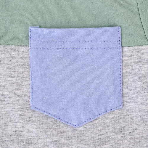 Miniatura 74 de Ropa para bebé niño pequeño, trajes de verano de manga corta, camiseta de retazos y pantalón con bolsillo, conjunto de 2 piezas, 12 meses a 4 años