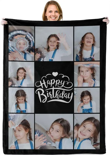 Miniatura 9 de Abybela Manta personalizada con texto fotográfico para regalos de parejas, manta personalizada con imagen, regalos para novio, novia, esposa, Foto-3