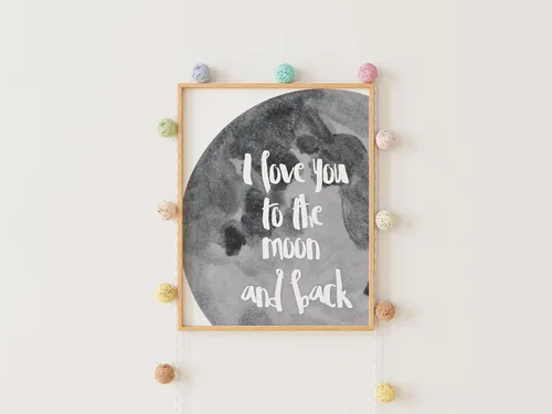 Miniatura 3 de I Love You to the Moon and Back Arte Impreso - Sin Marco - 8x10 Decoración de Pared Inspiradora y Romántica Añade un Toque de Calidez y Afecto a