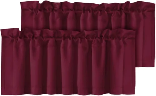 Miniatura 63 de H.VERSAILTEX - Cenefa térmica para ventana con dobladillo para barra, para oscurecer las habitaciones; ideales para la cocina, 52” x 18” Gris paloma