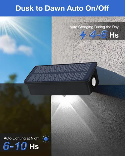 Miniatura 4 de Luces de valla alimentadas por energía solar al aire libre, impermeables, LED de 3 lados, paquete de 8 para patio, cubierta, terraza, barandilla