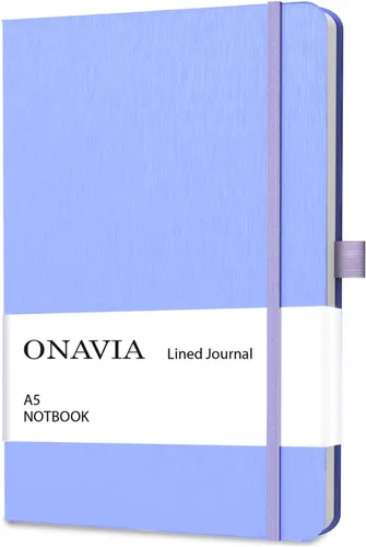 Miniatura 12 de ONAVIA Cuaderno rayado A5, cuaderno de notas con rayas universitarias de 7mm, diario para escribir, trabajo, escuela, viajes y toma de notas, tapa