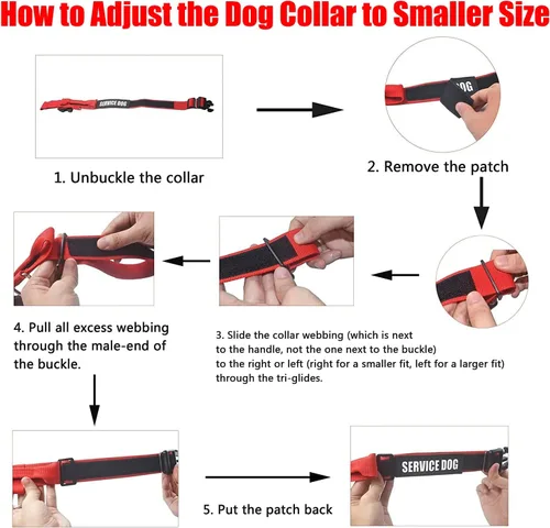 Miniatura 3 de 3 colores y 3 tamaños: collar táctico para perro de servicio K.9, collar básico ajustable de nailon con parche reflectante para perros pequeños