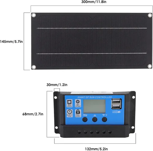 Miniatura 4 de CHICIRIS Kit de panel solar 18V 100A monocristalino, controlador solar MPTP, controlador de panel solar para RV, vehículo y otras aplicaciones fuera