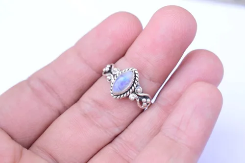 Miniatura 15 de Ring, 925 Sterling Silver Statement Ring For Women, Handmade Ring Gemstone Promise Ring for Birthday Christmas Gift For Her Ring Size US