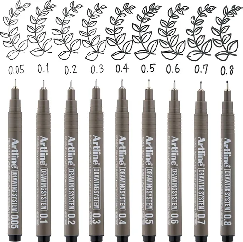 Miniatura 6 de Artline 230 bolígrafos con sistema de dibujo, bolígrafos de dibujo técnicos para dibujar, ilustrar y más, 0.004 in, 0.008 in, 0.012 in, 0.016 in