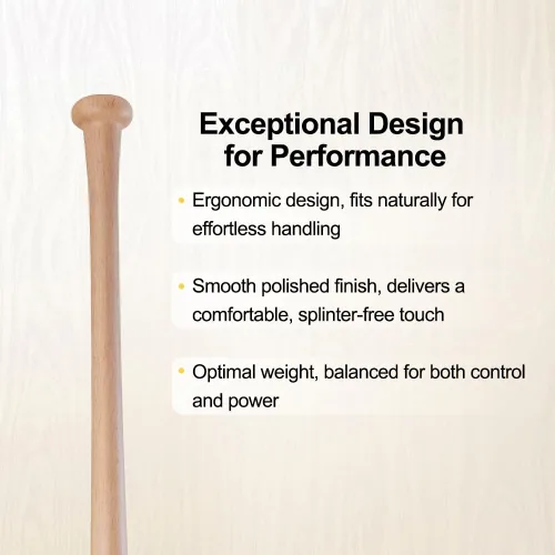 Miniatura 4 de Bate de entrenamiento de béisbol de madera, bate de madera duradero y resistente, ideal para la práctica de bateo de sóftbol, bate de diseño Madera