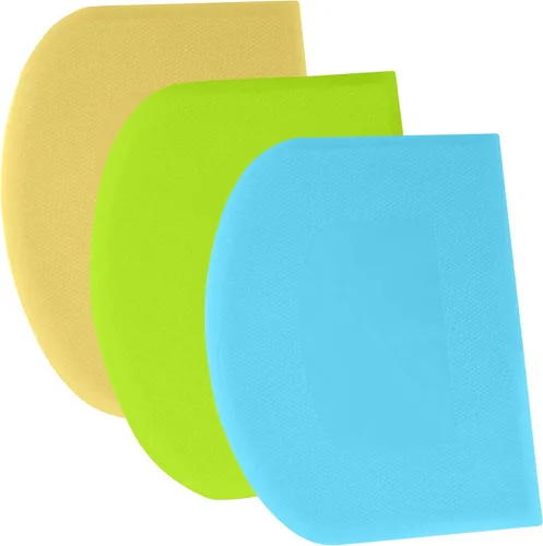 Miniatura 31 de SURDOCA Raspador de Masa Raspador de Banco - 3P 4.7x3.7" Raspador de Tazón de Plástico Flexible, Borde Afilado y Ángulos Raspador de Pastel.