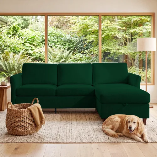 Miniatura 16 de Valthie 61" Corduroy Loveseat Sofa, Modern Comfy Couches with Side Pocket, 2-Seater Sofa Couch for Living Room, Bedroom and Small Spaces,Beige