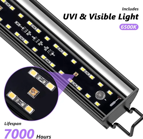 Miniatura 4 de REPTITRIP Lámpara LED UVB de 8 pulgadas para reptiles, controlador de accesorio de luz LED para reptiles con atenuación y 4 modos UVI, lámpara