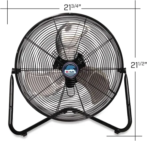 Miniatura 2 de B-Air Firtana 20" Ventilador eléctrico de piso de alta velocidad para garaje, uso industrial y doméstico con 3 velocidades y cabezal de ventilador