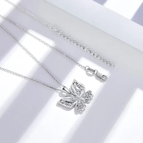 Miniatura 2 de Butterfly Necklace S925 Sterling Silver Butterfly Pendant Necklace Sparkly Cubic Zirconia Butterfly Necklace Butterfly Jewelry Gift for Women Girl